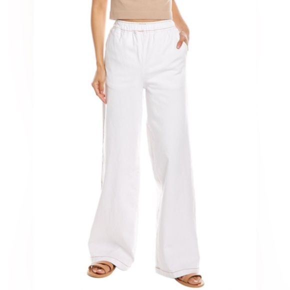 We Wore What Women's Small Straight Leg Pull On Stretch Twill Denim Pants White - Picture 10 of 12